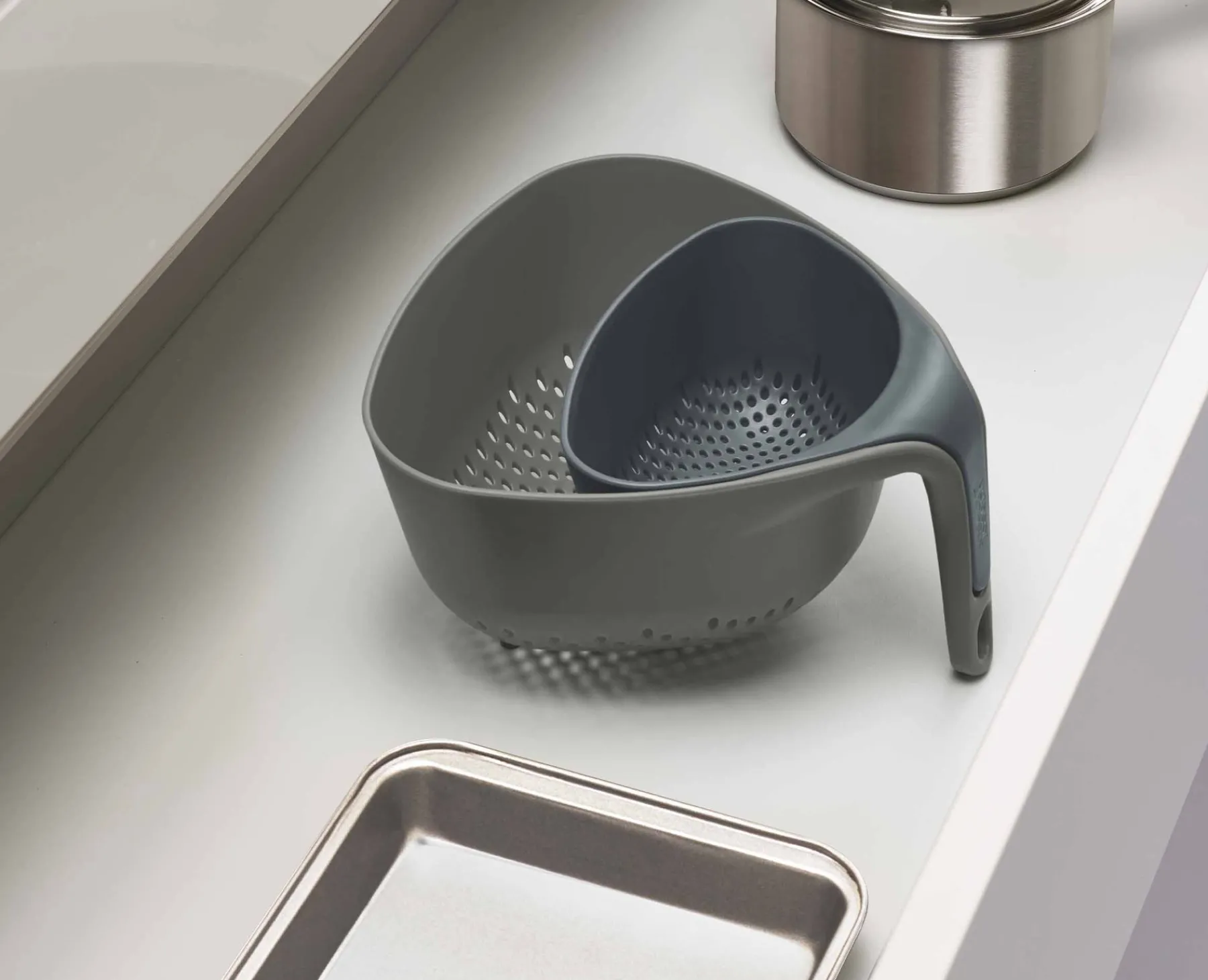 Colanders & Strainers-Joseph Joseph Nest™ 2-piece Colander Set Gray