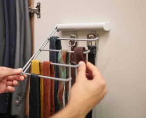 Closet Organization-Joseph Joseph Orderly™ Belt, Tie & Scarf Hanging Rack Ecru