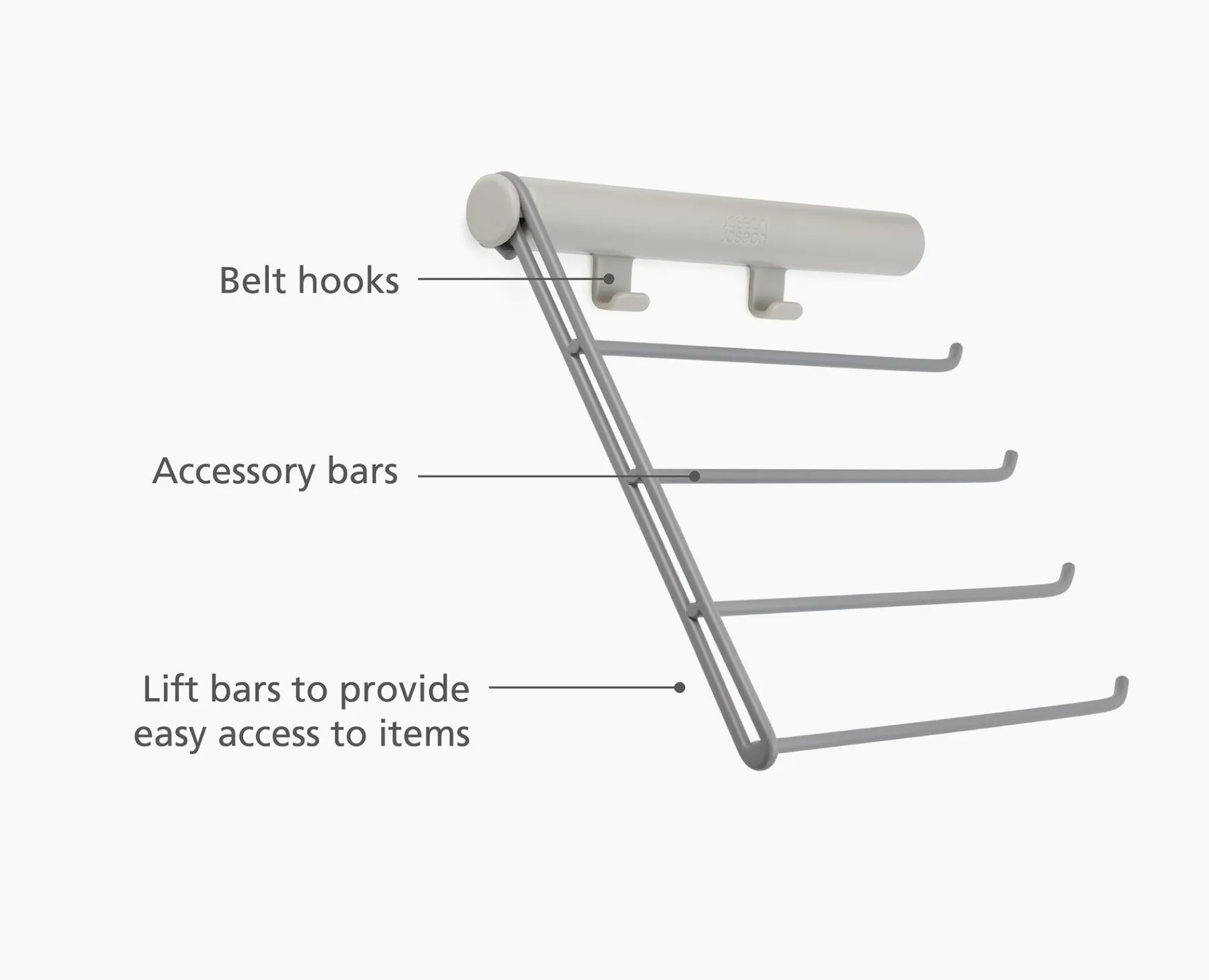 Closet Organization-Joseph Joseph Orderly™ Belt, Tie & Scarf Hanging Rack Ecru