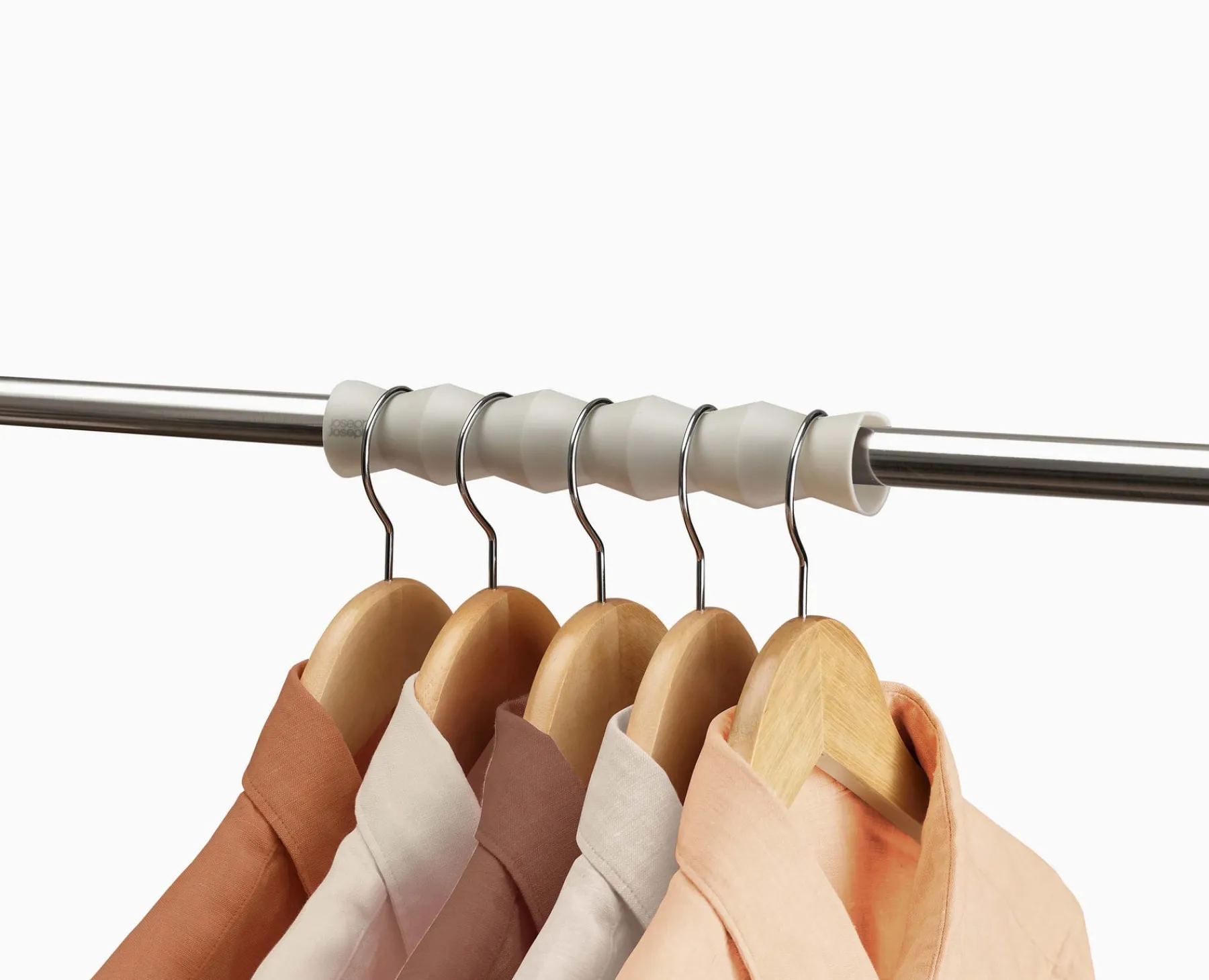 Closet Organization-Joseph Joseph Orderly™ Set of 2 Clothes Rail Spacer Set Ecru