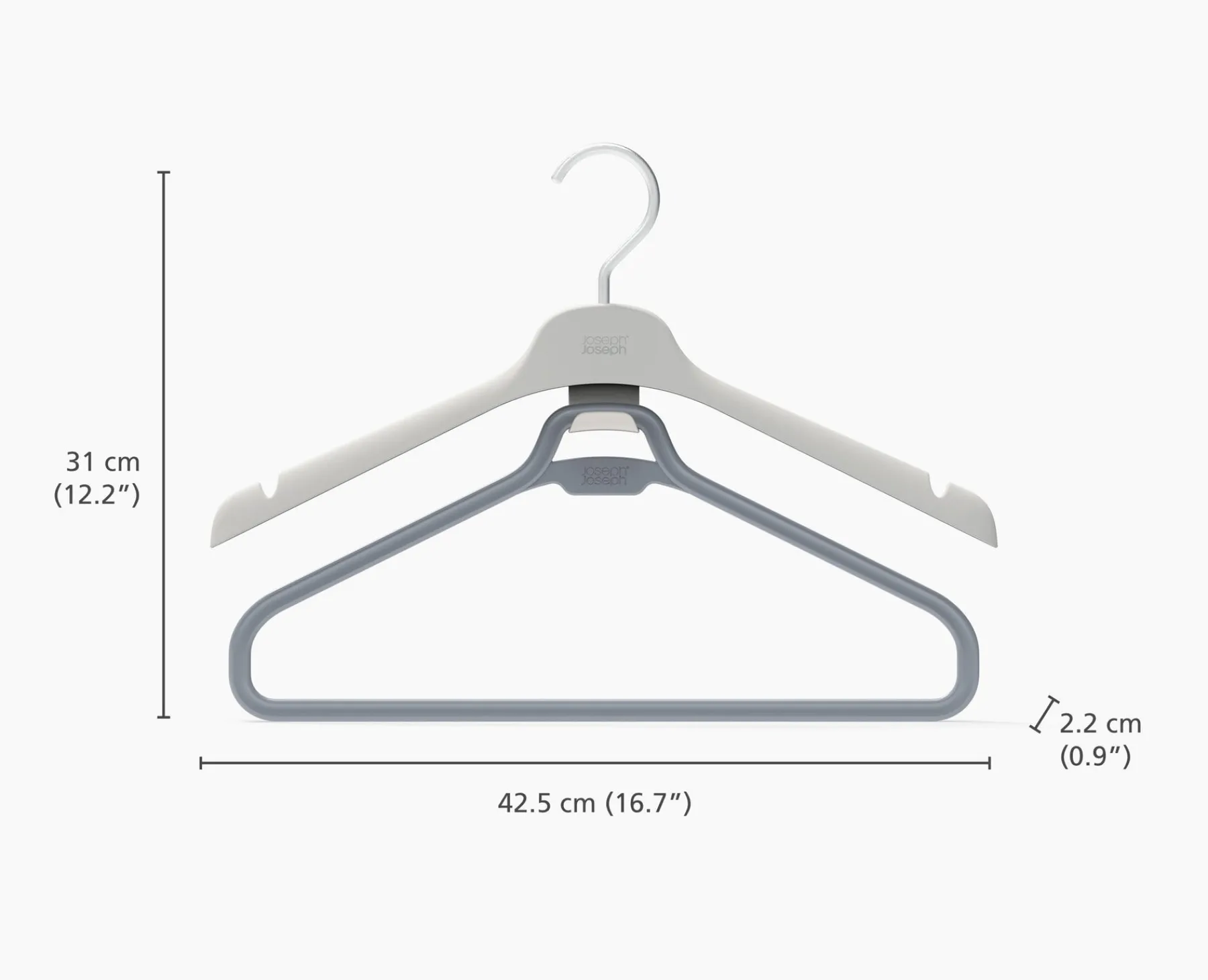 Closet Organization-Joseph Joseph Orderly™ Set of 2 Long Garment Hangers Ecru