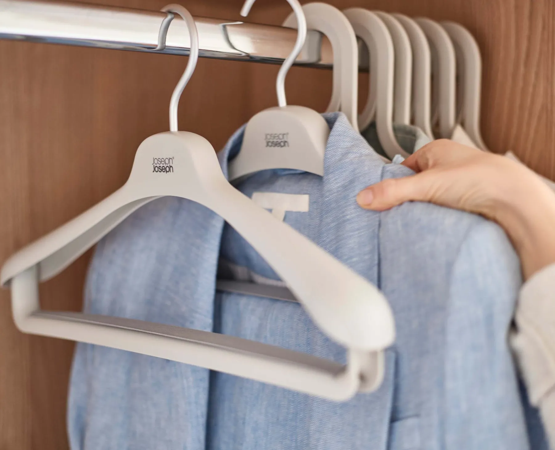 Closet Organization-Joseph Joseph Orderly™ Set of 2 Suit & Coat Hangers Ecru