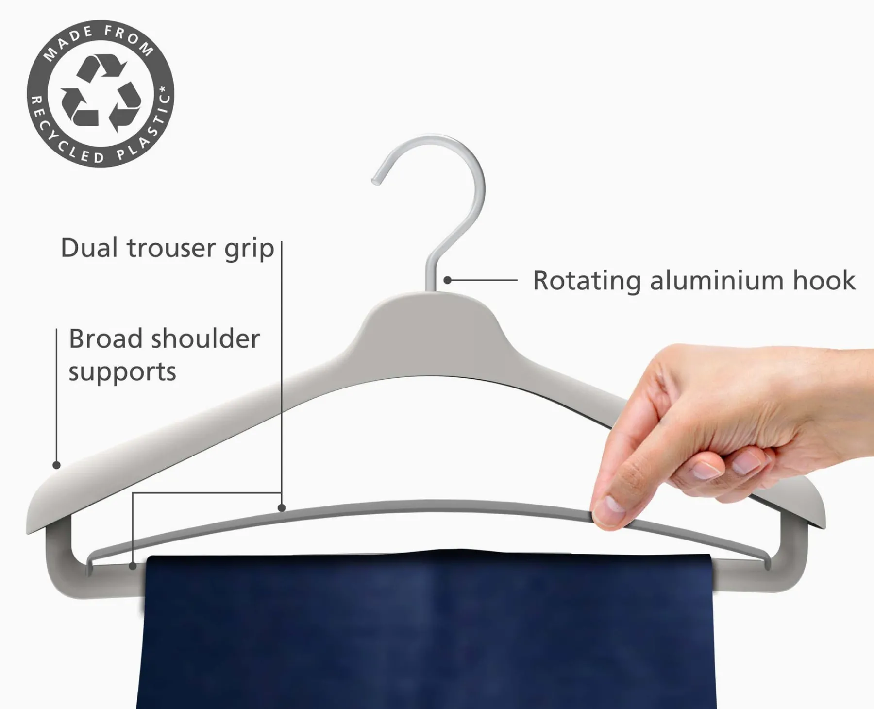 Closet Organization-Joseph Joseph Orderly™ Set of 2 Suit & Coat Hangers Ecru