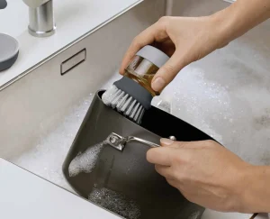 Dish Brushes & Scrubbers-Joseph Joseph Palm Scrub™ Washing-up Brush Gray