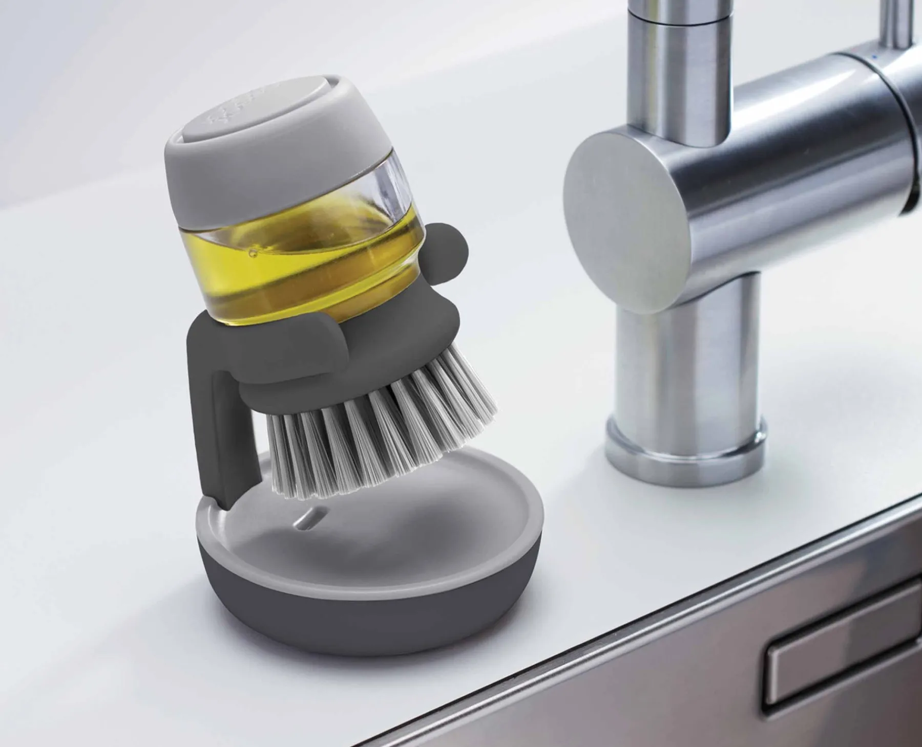 Dish Brushes & Scrubbers-Joseph Joseph Palm Scrub™ Washing-up Brush Gray
