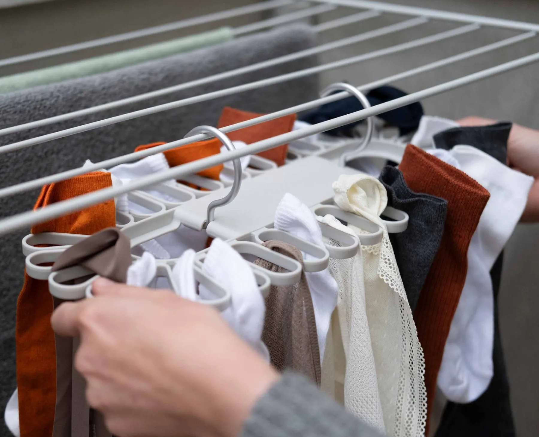 New Clothes Drying Racks-Joseph Joseph Petal™ 32-piece Quick-grip Drying Hanger Ecru