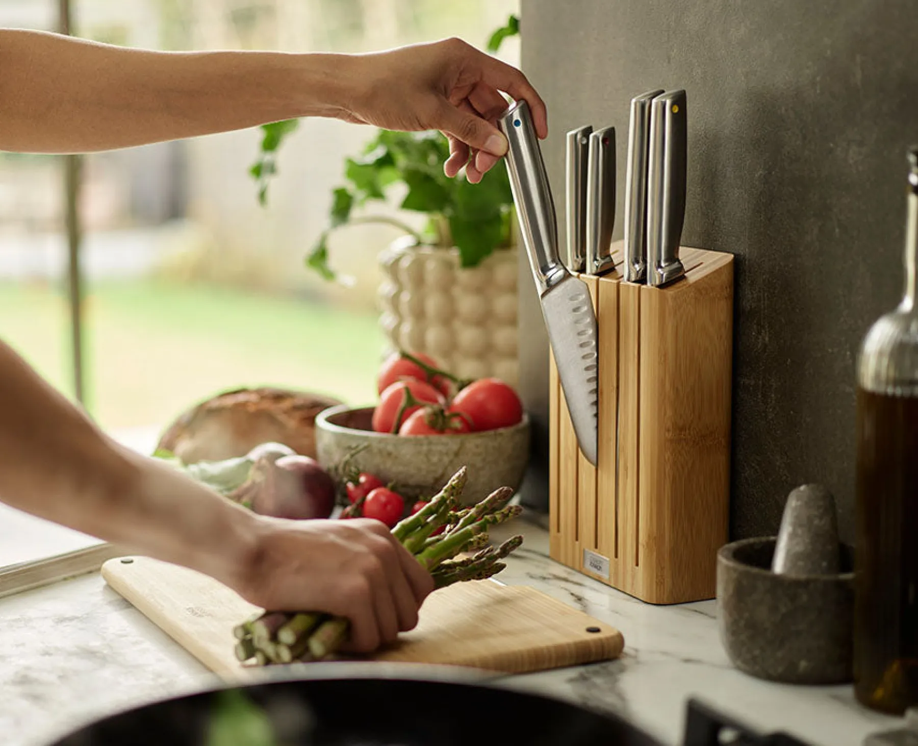 Cutting Boards & Sets-Joseph Joseph 2-piece Cutting Board & Knives Set Bamboo