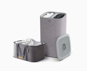 Laundry Baskets-Joseph Joseph 2-piece Laundry Basket Set Gray