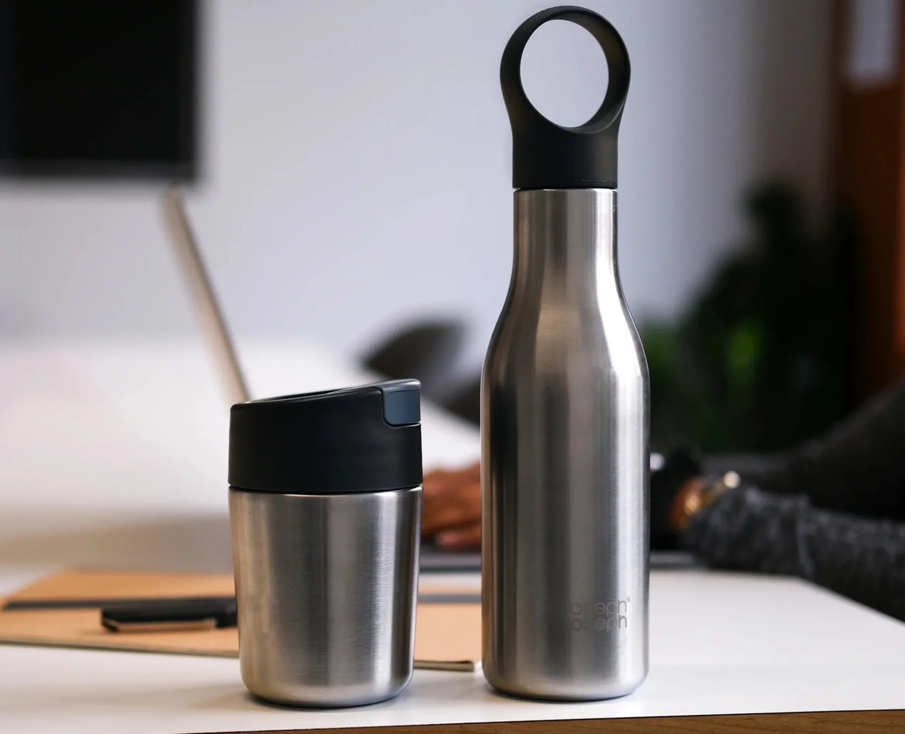 Lunch Boxes & Containers-Joseph Joseph 2-piece Travel Mug & Bottle Set Stainless-steel