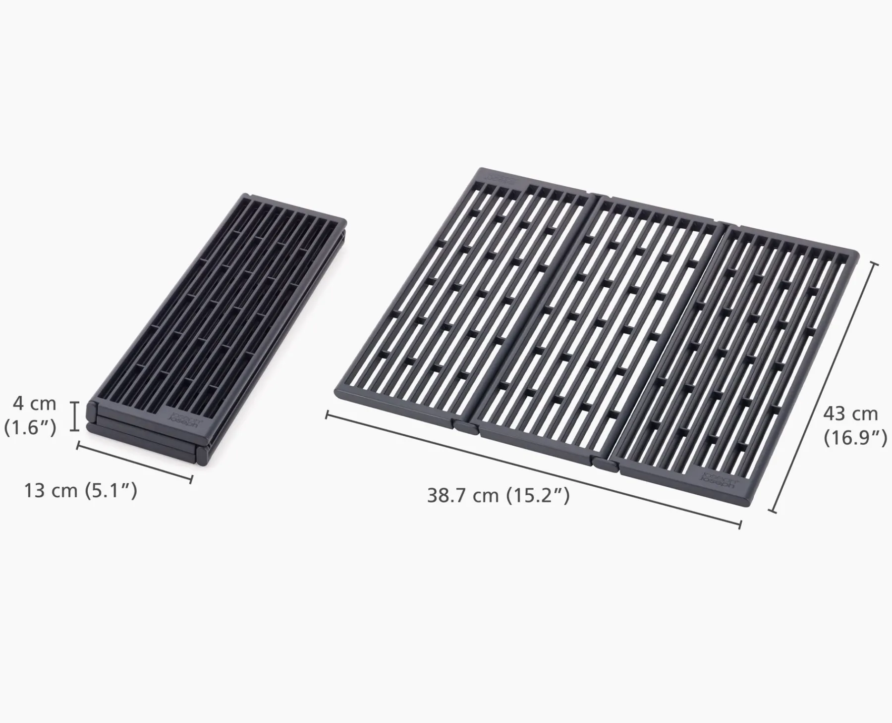 Dish Racks & Drainers-Joseph Joseph Platform Folding Sink Drainer Gray