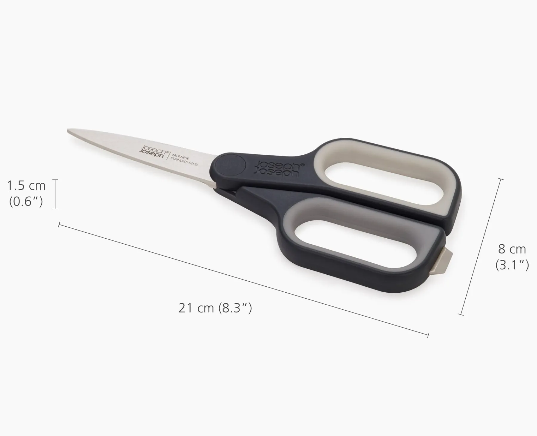 Knives, Knife Sets & Scissors-Joseph Joseph PlusCut™ Scissors with Integrated Box Cutter Gray