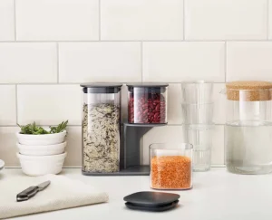 Food Storage-Joseph Joseph Podium™ 3-piece Storage Container Set Gray