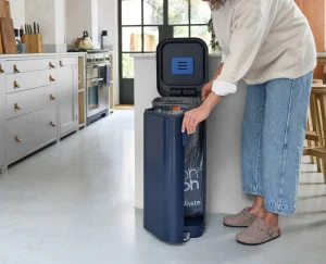 Trash Cans-Joseph Joseph Porta™ 40L Easy-empty Step Trash Can Blue