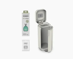 Trash Cans-Joseph Joseph Porta™ 40L Easy-empty Step Trash Can Starter Set Gray