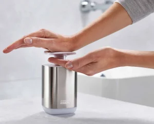 Soap Dishes & Dispensers-Joseph Joseph Presto™ Hygienic Soap Dispenser Stainless-steel