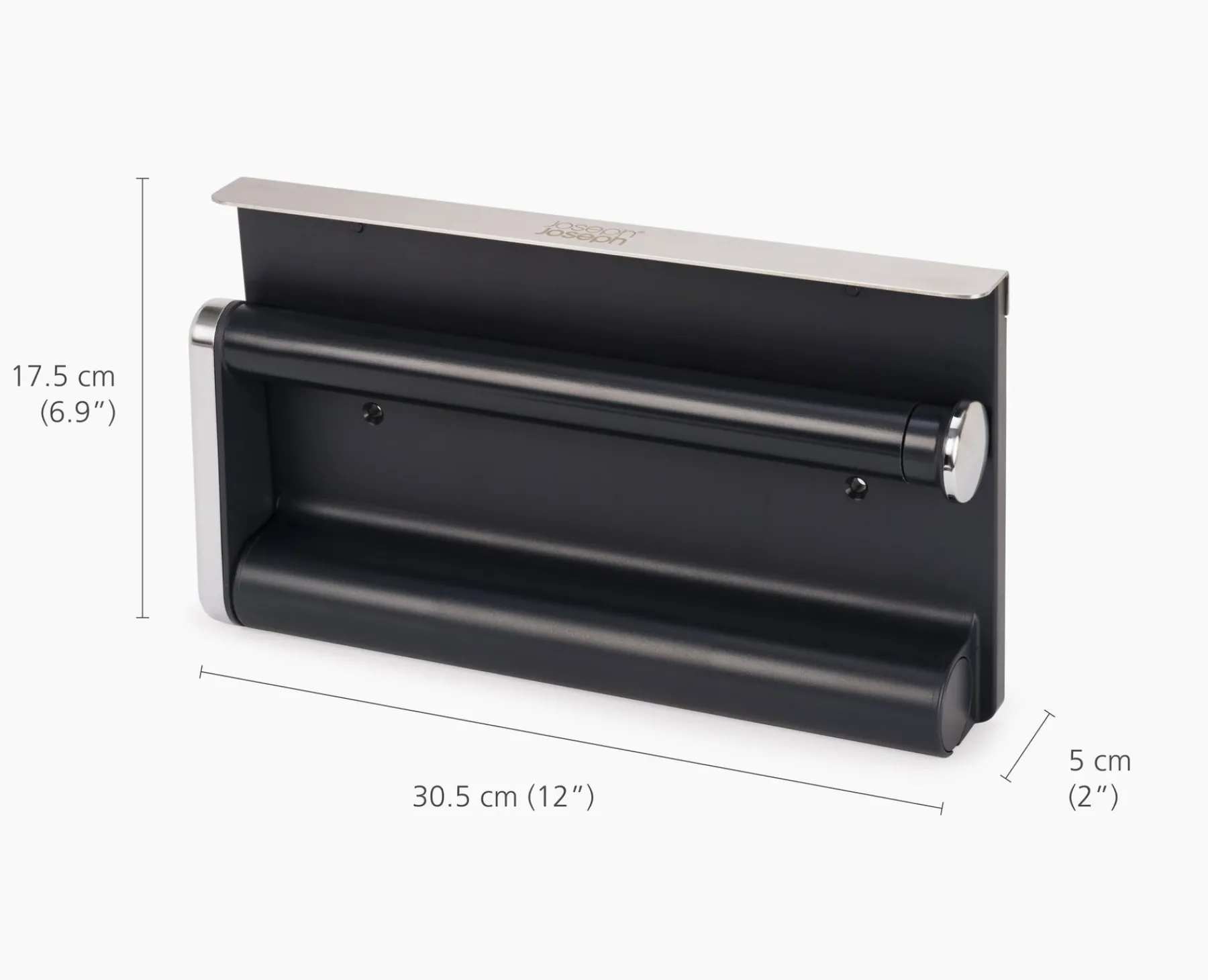 Kitchen Countertop Organizers-Joseph Joseph RollGrip™ Under-Shelf Paper Towel Holder Stainless-steel