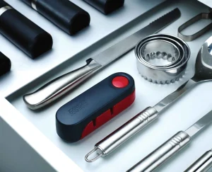 Kitchen Utensils & Gadgets-Joseph Joseph Rota™ Folding Knife Sharpener Red