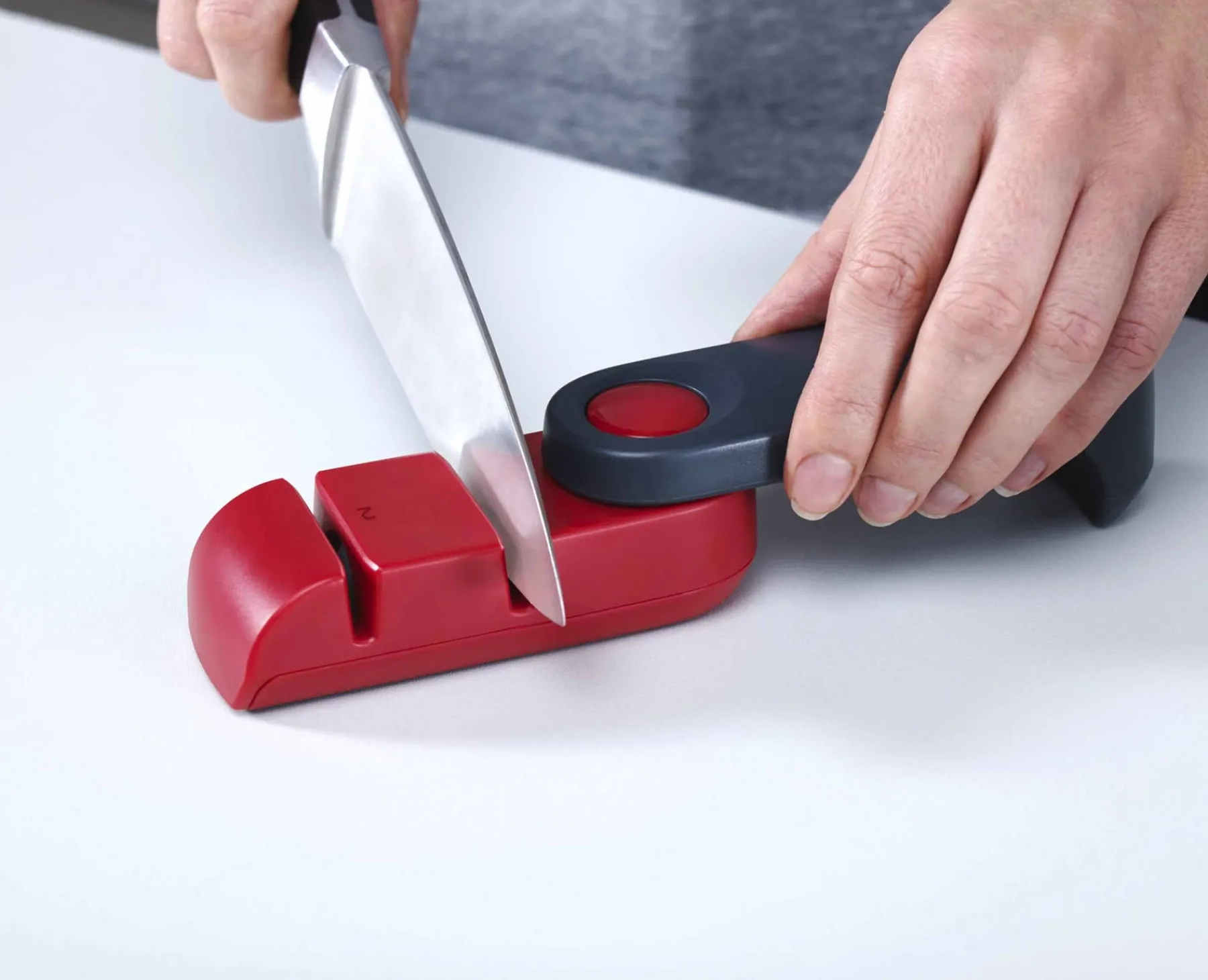 Kitchen Utensils & Gadgets-Joseph Joseph Rota™ Folding Knife Sharpener Red