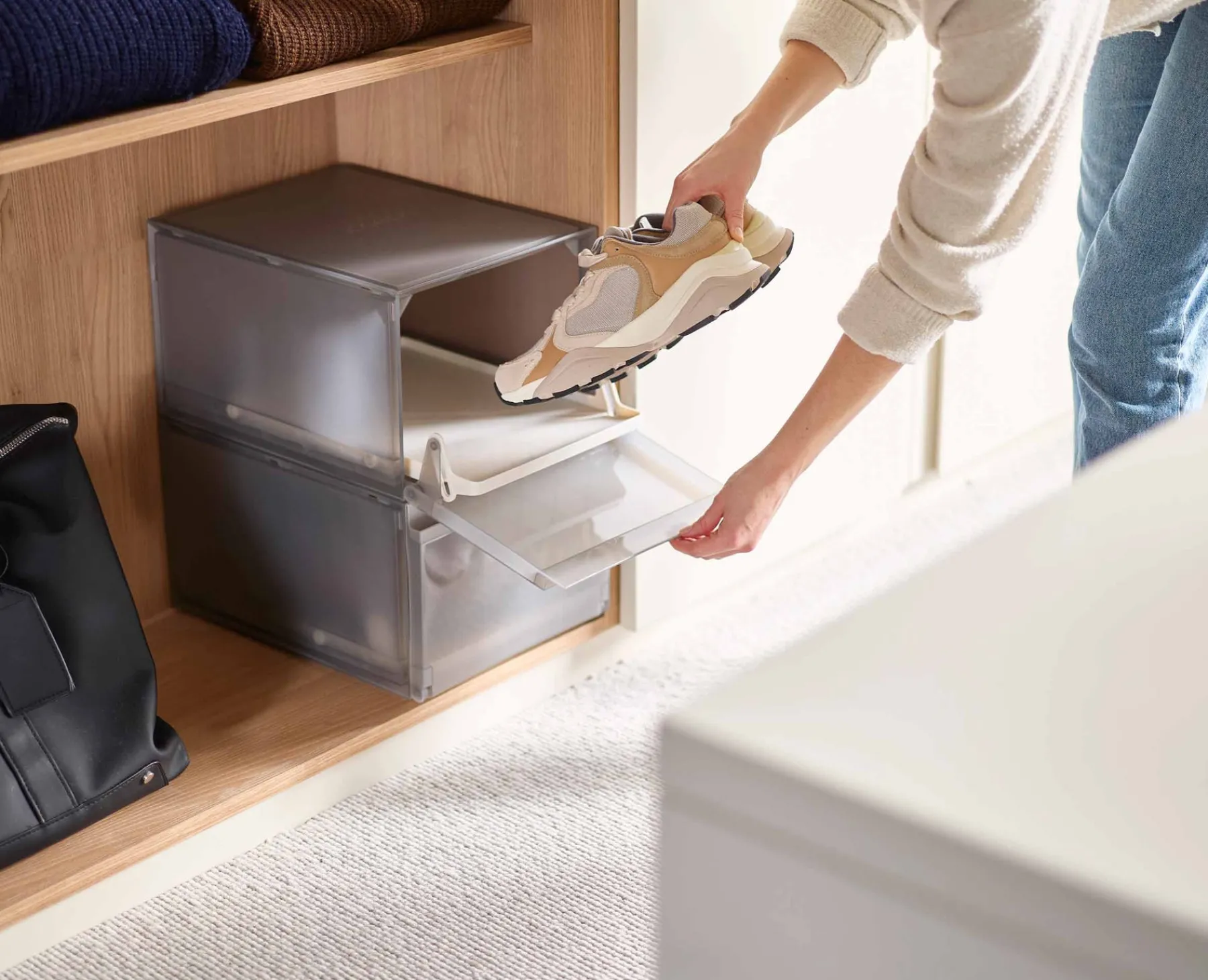 Shoe Racks-Joseph Joseph ShoeCase 2-piece Shoe Storage Box Gray