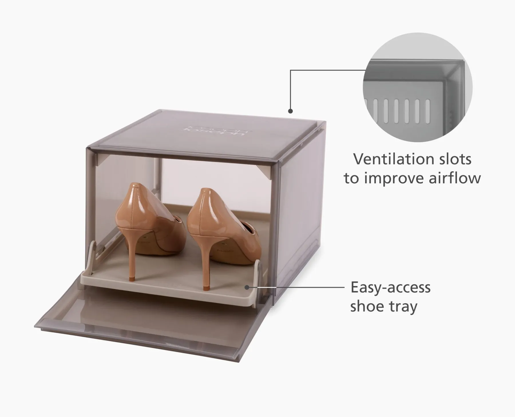 Shoe Racks-Joseph Joseph ShoeCase 6-piece Shoe Storage Box Gray