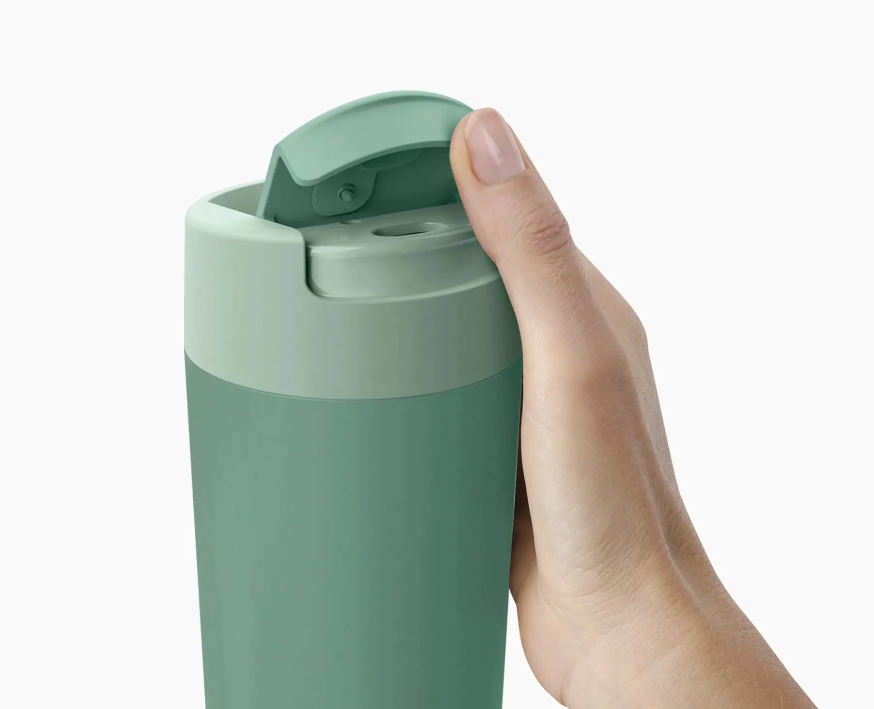 Lunch Boxes & Containers-Joseph Joseph Sipp™ Travel Mug Large with Hygienic Lid 454ml Green