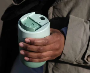 Lunch Boxes & Containers-Joseph Joseph Sipp™ Travel Mug with Hygienic Lid 340ml Green