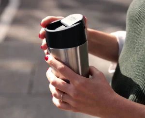 Lunch Boxes & Containers-Joseph Joseph Sipp™ Travel Mug Large with Hygienic Lid 454ml Stainless-steel