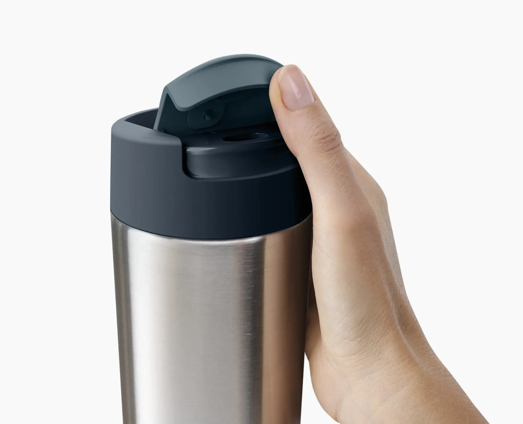 Lunch Boxes & Containers-Joseph Joseph Sipp™ Travel Mug Large with Hygienic Lid 454ml Stainless-steel