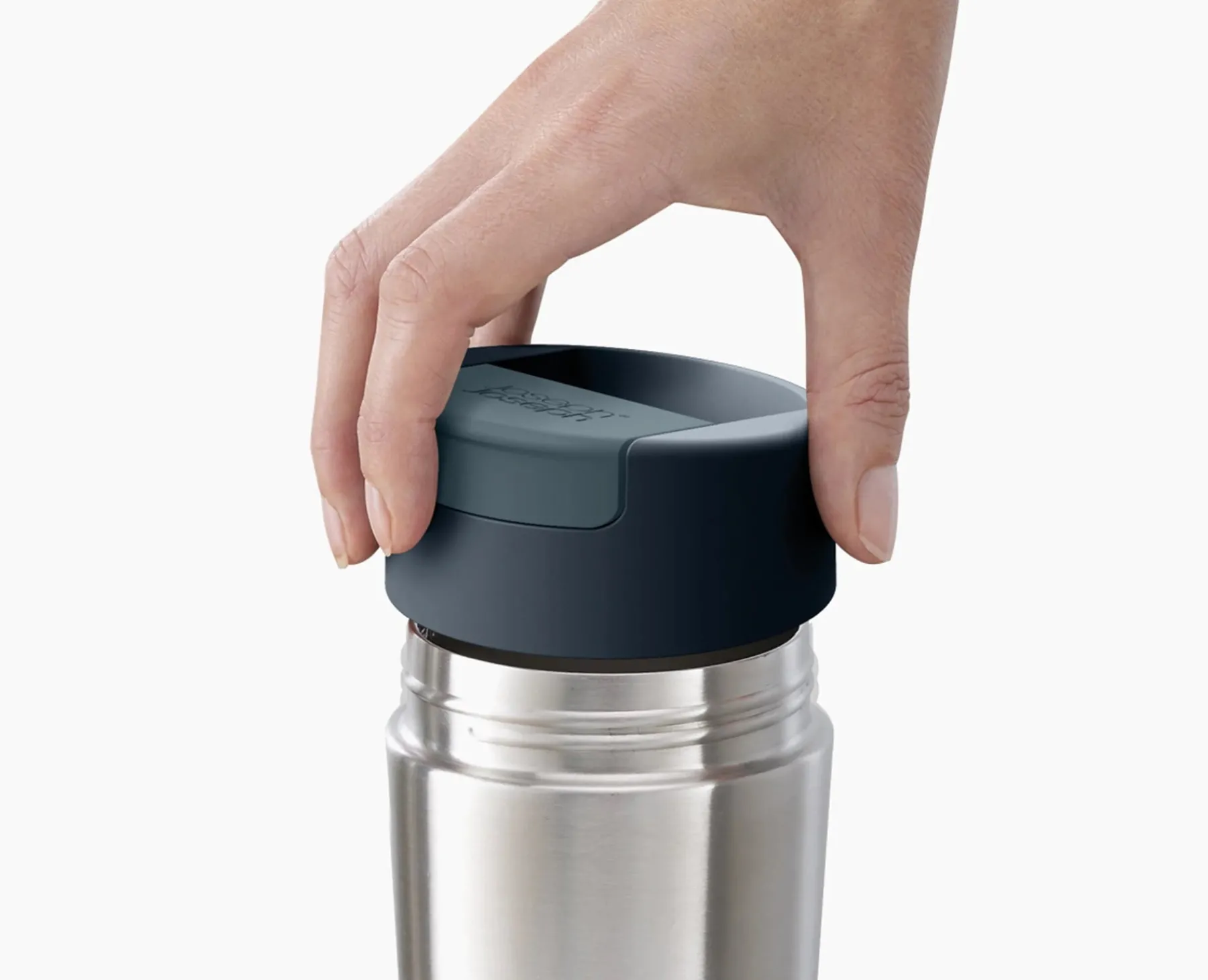 Lunch Boxes & Containers-Joseph Joseph Sipp™ Travel Mug Large with Hygienic Lid 454ml Stainless-steel
