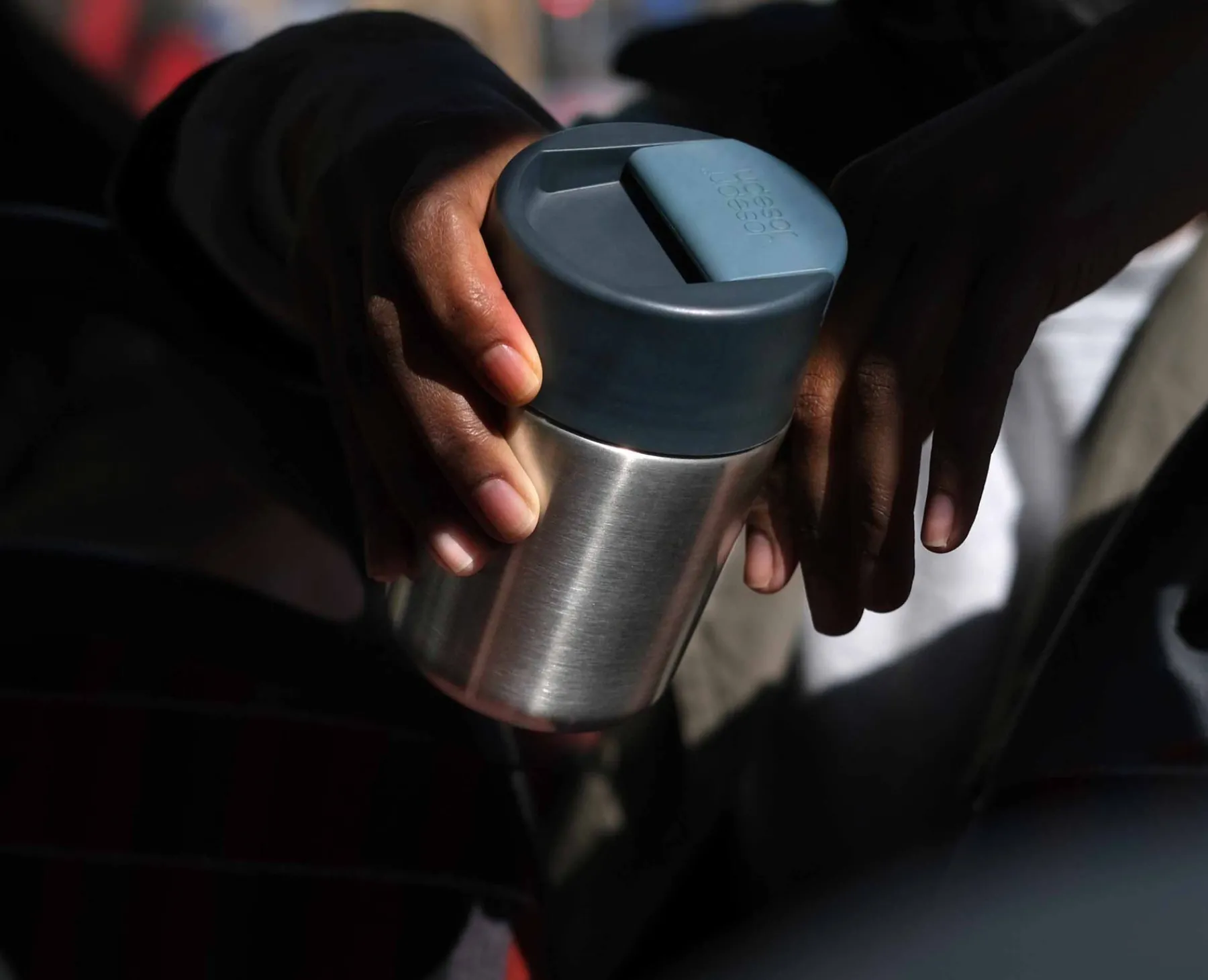 Lunch Boxes & Containers-Joseph Joseph Sipp™ Travel Mug with Hygienic Lid 340ml Stainless-steel