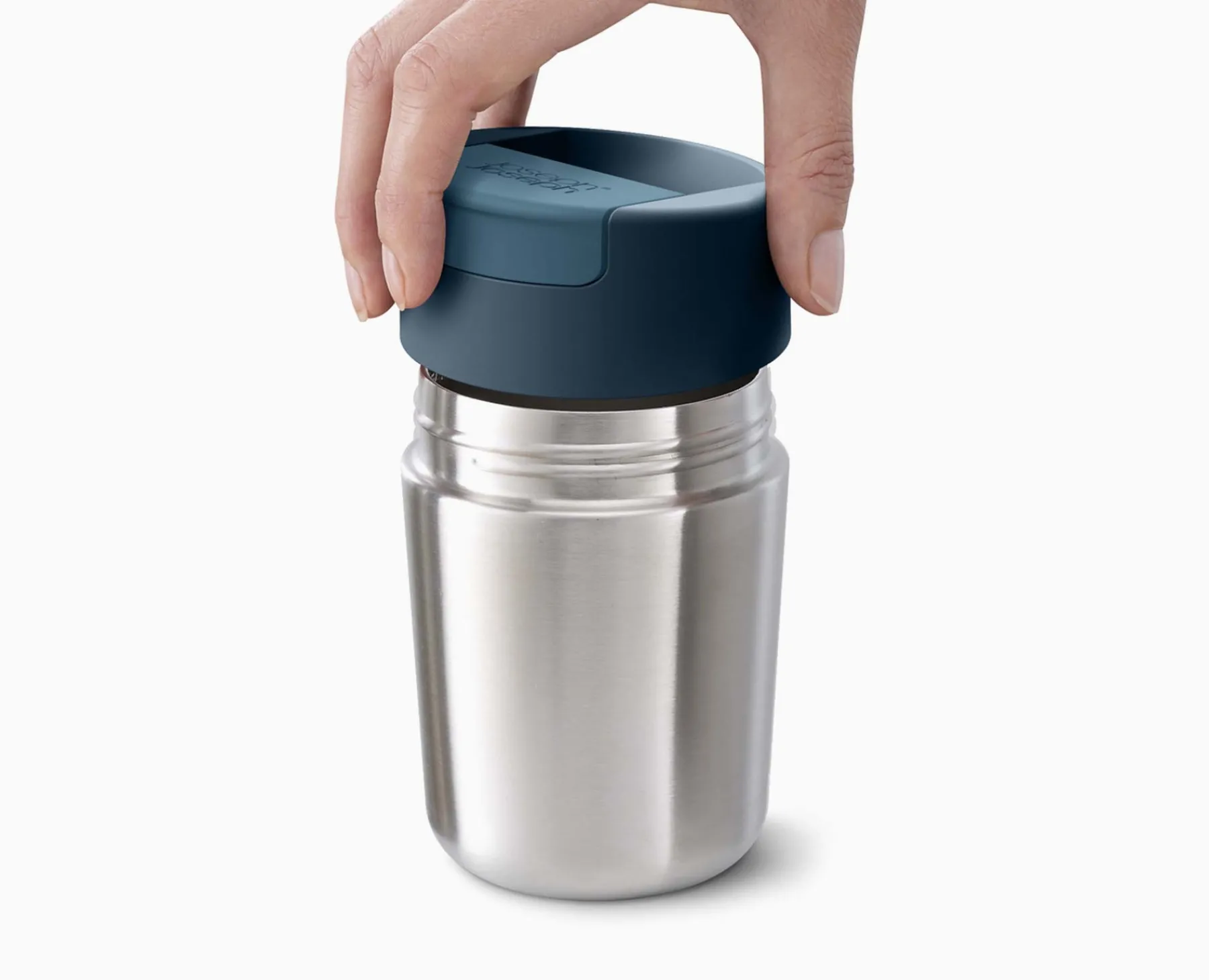 Lunch Boxes & Containers-Joseph Joseph Sipp™ Travel Mug with Hygienic Lid 340ml Stainless-steel