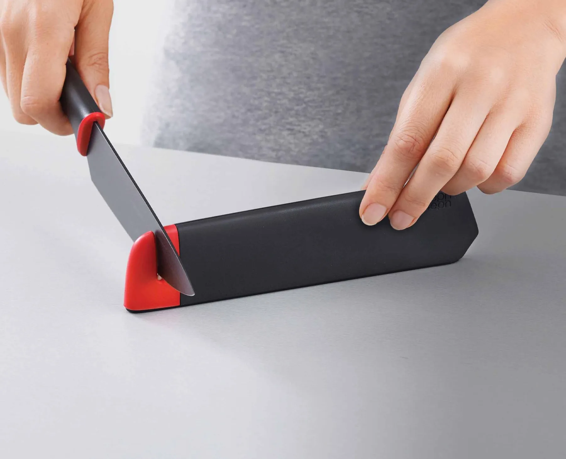 Knives, Knife Sets & Scissors-Joseph Joseph Slice&Sharpen™ Set of 2 Knives with Sharpening Sheaths Black