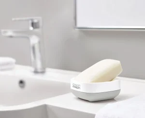 Soap Dishes & Dispensers-Joseph Joseph Slim™ Compact Soap Dish Light gray