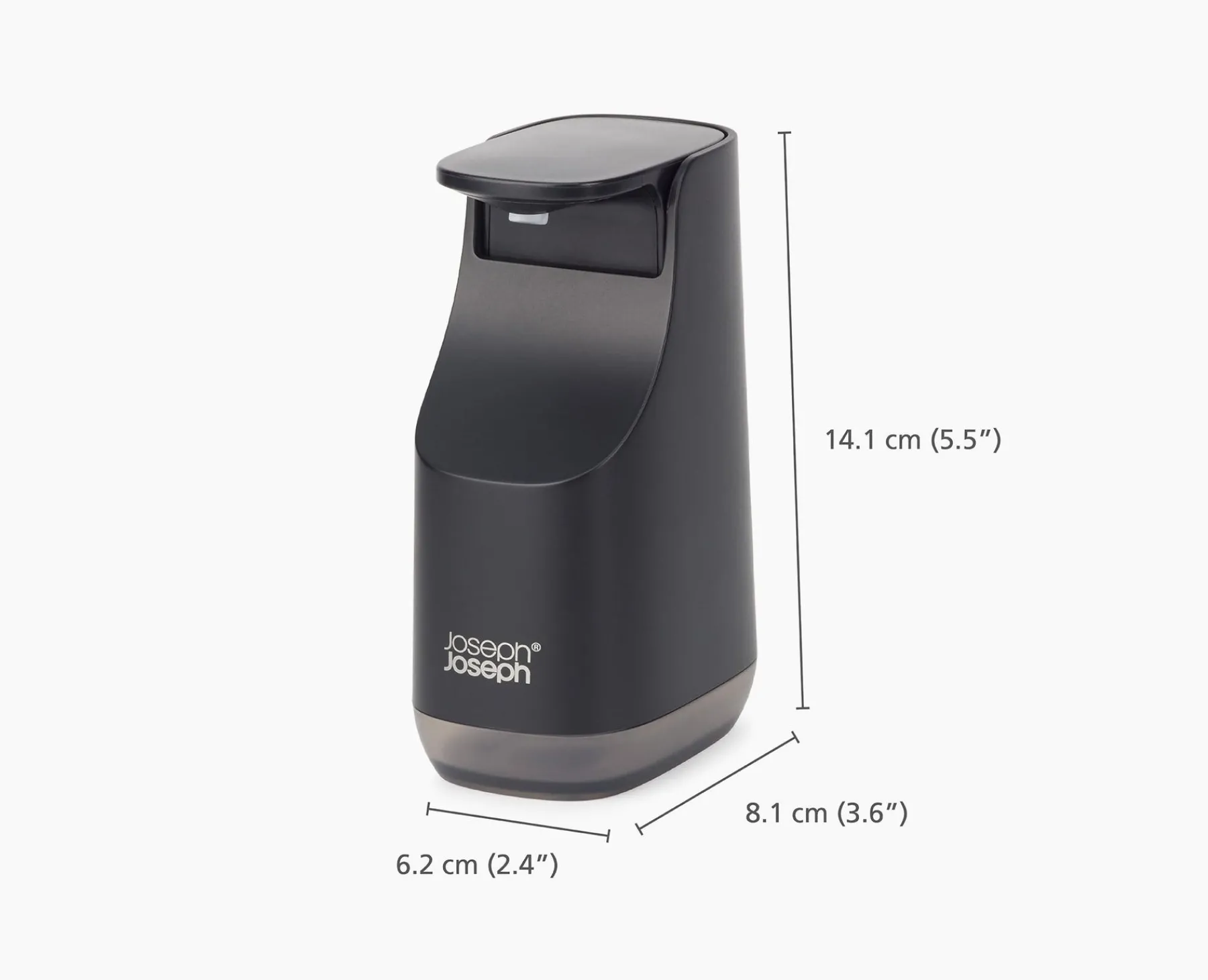 Soap Dishes & Dispensers-Joseph Joseph Slim™ Compact Matt Soap Dispenser Black