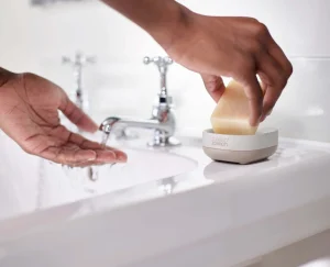 Soap Dishes & Dispensers-Joseph Joseph Slim™ Compact Matt Soap Dish Ecru