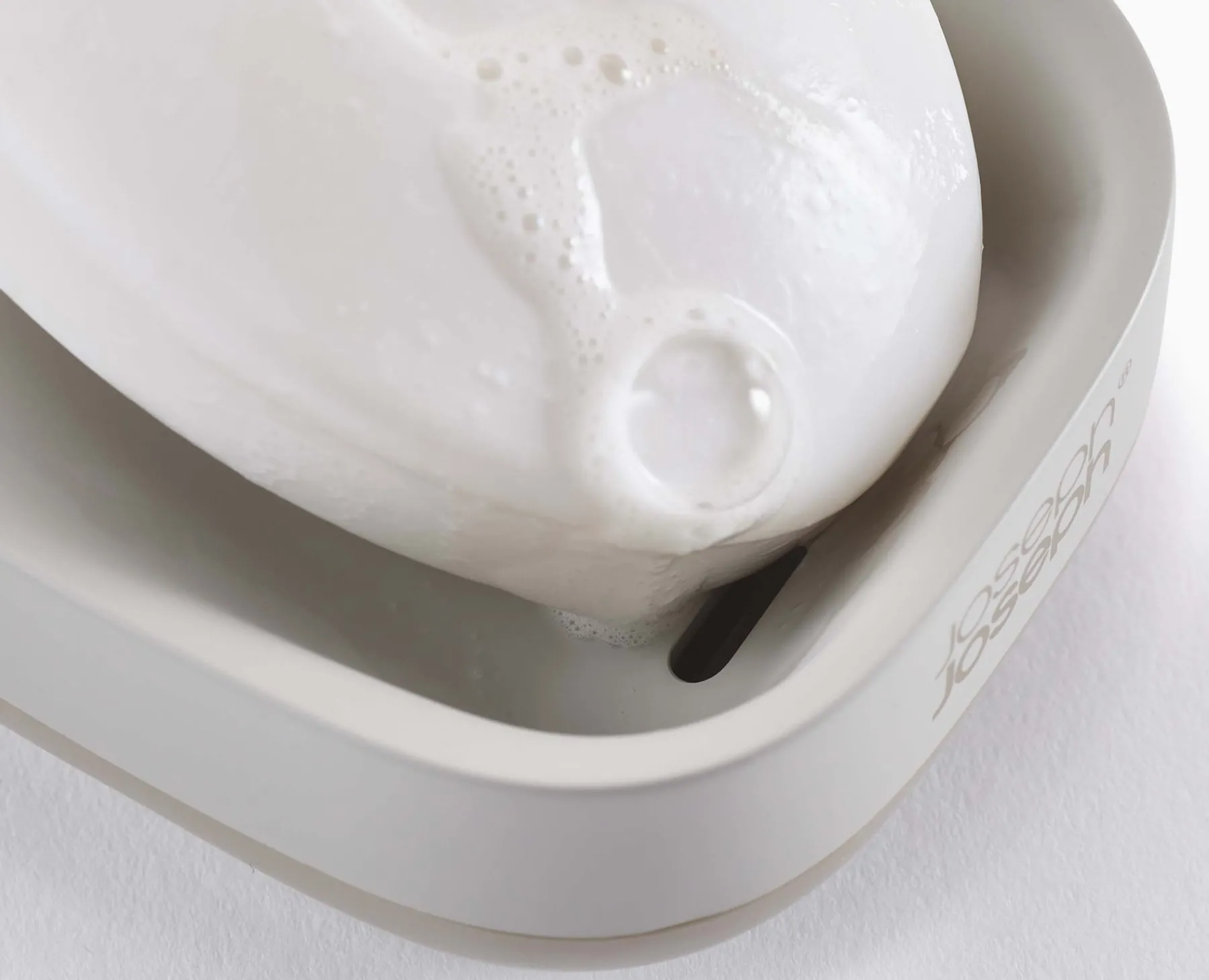 Soap Dishes & Dispensers-Joseph Joseph Slim™ Compact Matt Soap Dish Ecru
