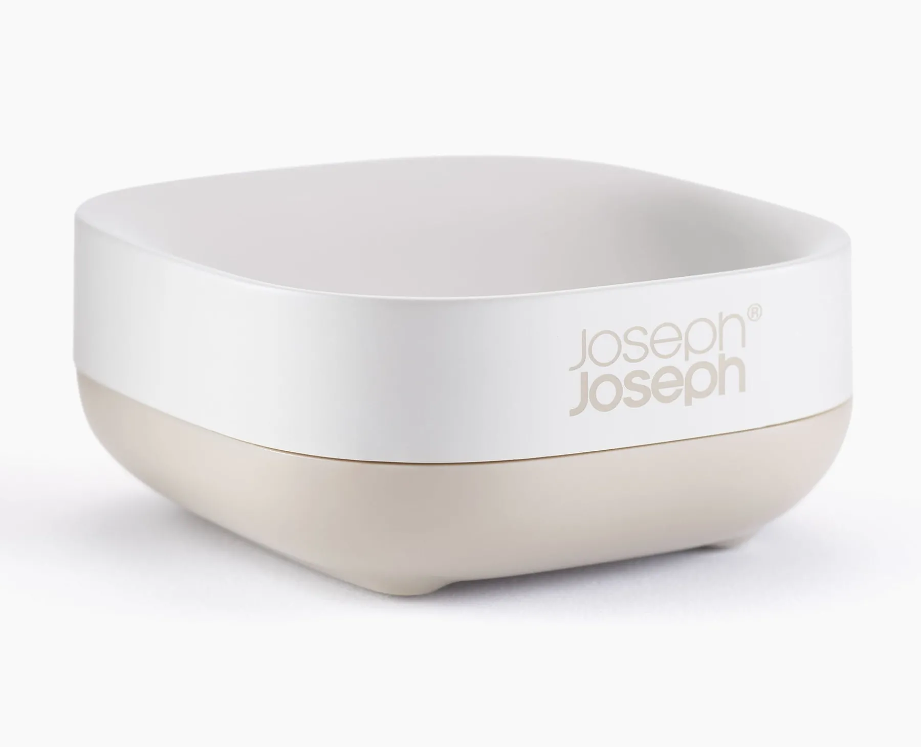 Soap Dishes & Dispensers-Joseph Joseph Slim™ Compact Matt Soap Dish Ecru