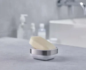 Soap Dishes & Dispensers-Joseph Joseph Slim™ Compact Soap Dish Stainless-steel