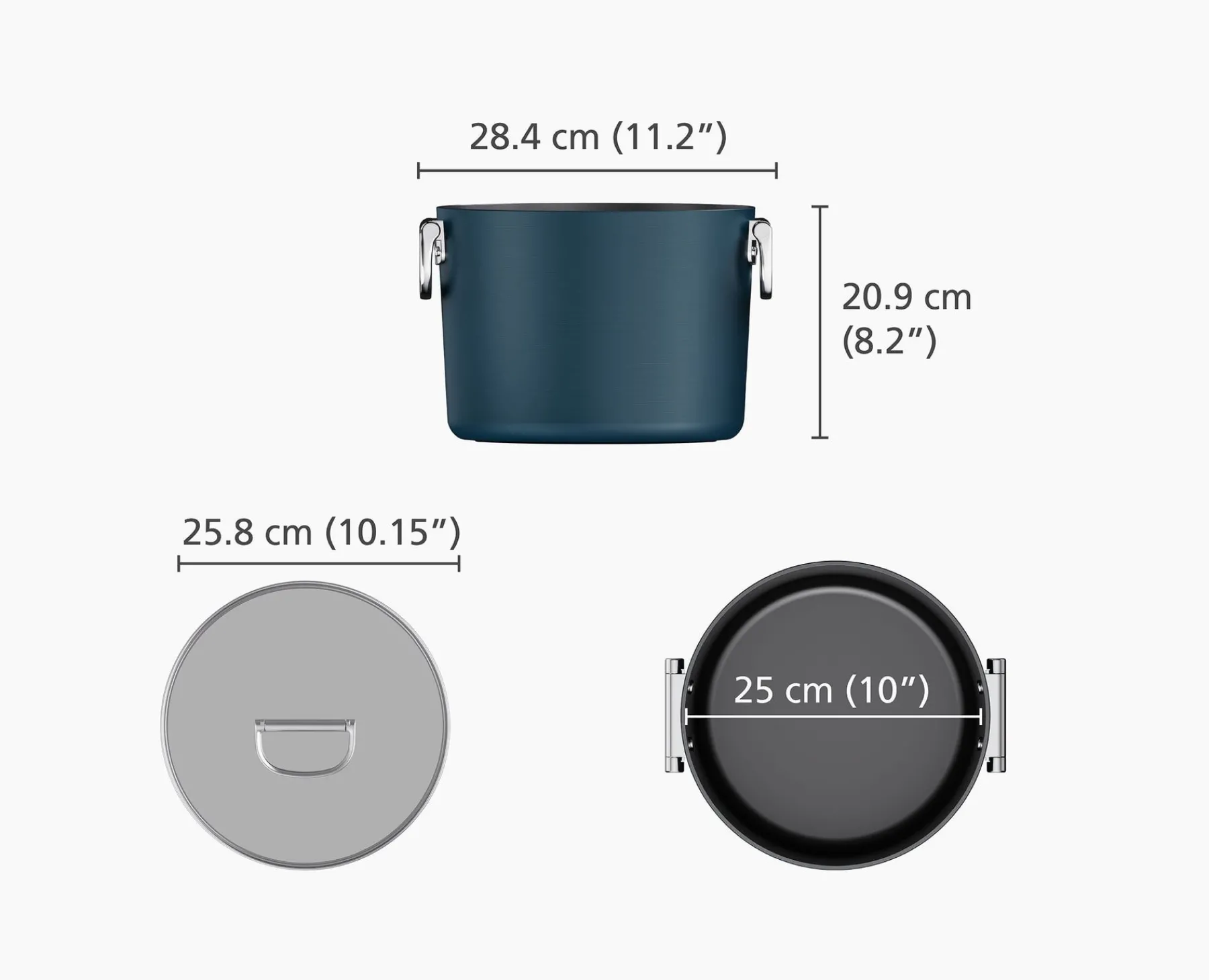 Pots & Pans-Joseph Joseph Space Folding Handle Ceramic Non-stick 8.5 Qt. Stock Pot & Lid Blue