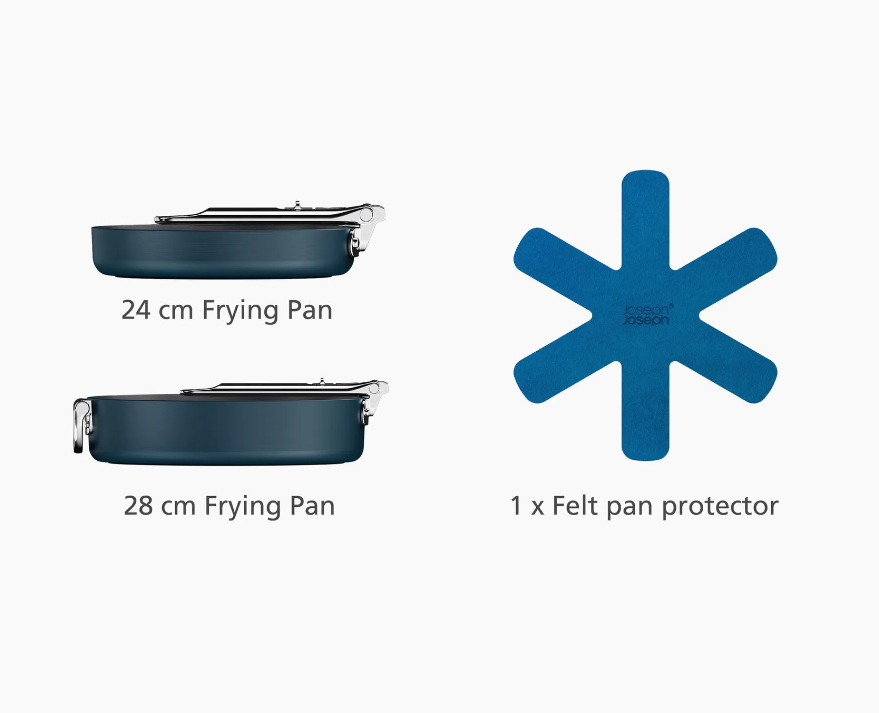 Pots & Pans-Joseph Joseph Space Folding Handle Ceramic Non-stick 2-piece Pan Set Blue