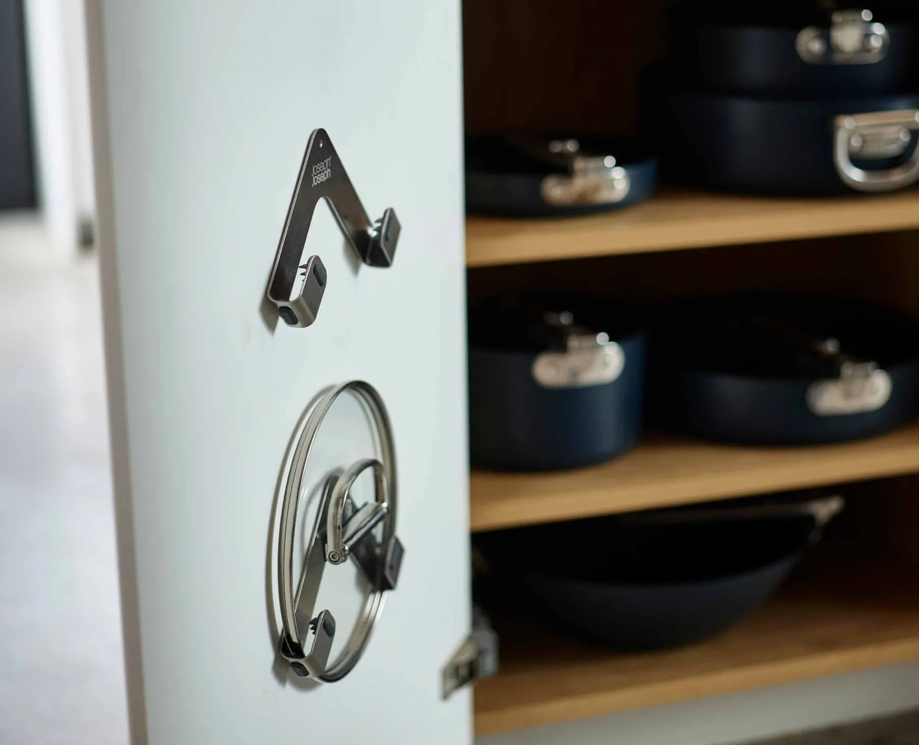 Pantry Organization-Joseph Joseph Space Pack of 2 Pot Lid Holders Stainless-Steel