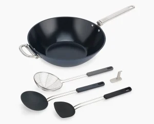 Kitchen Utensils & Gadgets-Joseph Joseph Space Wok & Utensil Set Blue