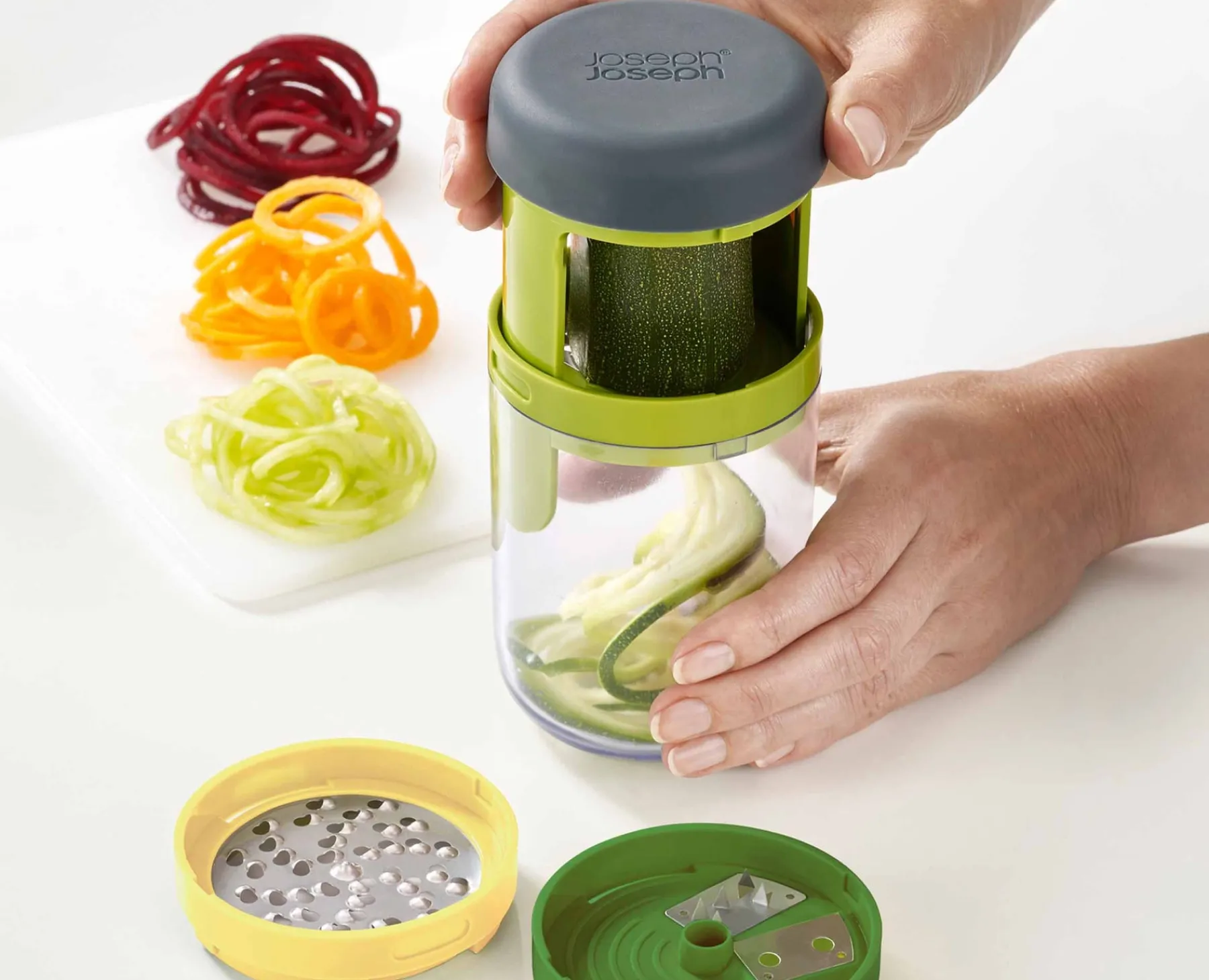 Kitchen Utensils & Gadgets-Joseph Joseph Spiro™ Hand-held Spiralizer Green