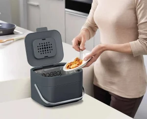 Food Waste Caddies-Joseph Joseph Stack 4L Food Waste Caddy Gray