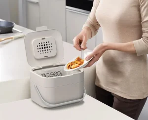 Food Waste Caddies-Joseph Joseph Stack 4L Food Waste Caddy Stone