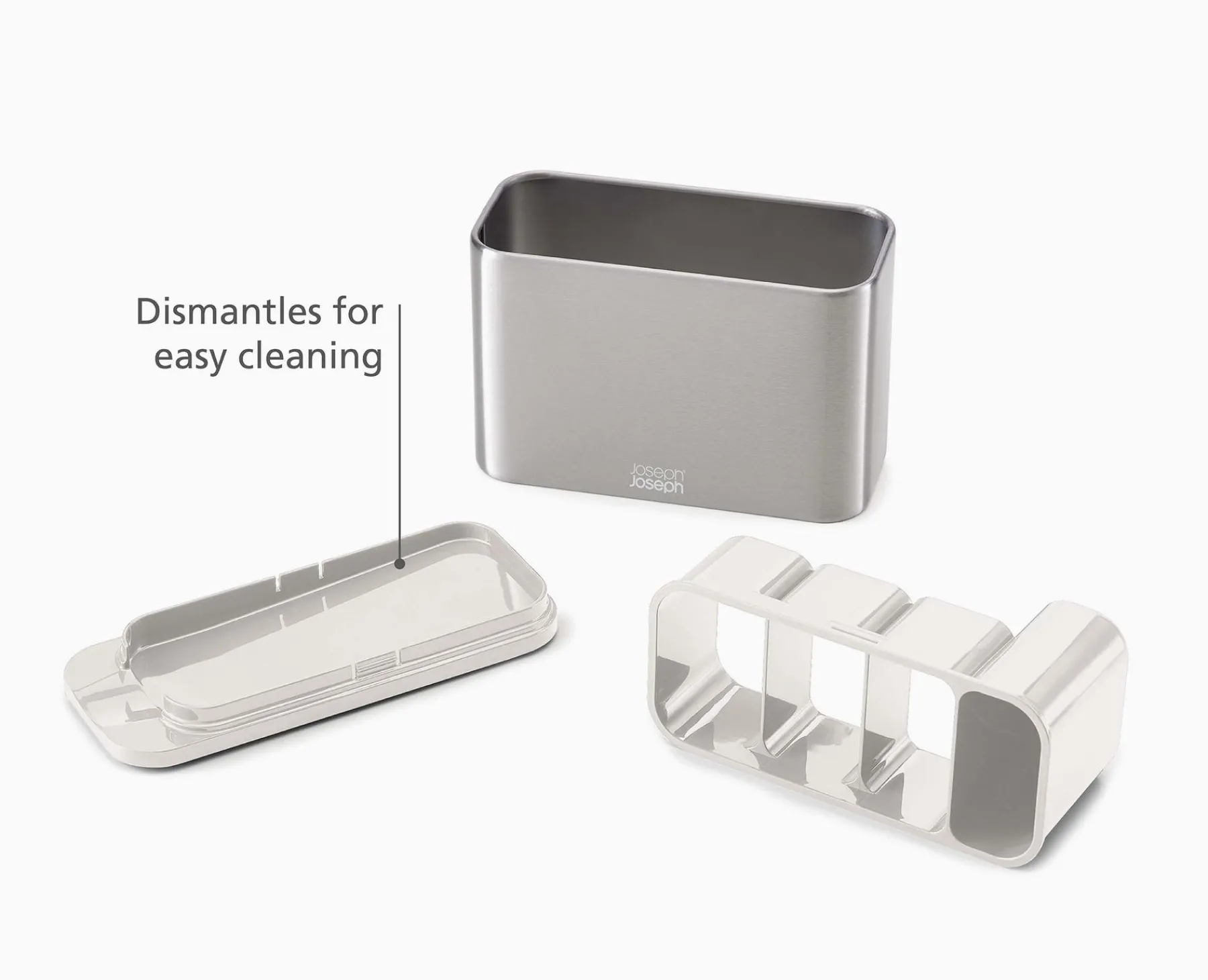 Dish Racks & Drainers-Joseph Joseph Surface™ Stainless-steel Cutlery Drainer Stone
