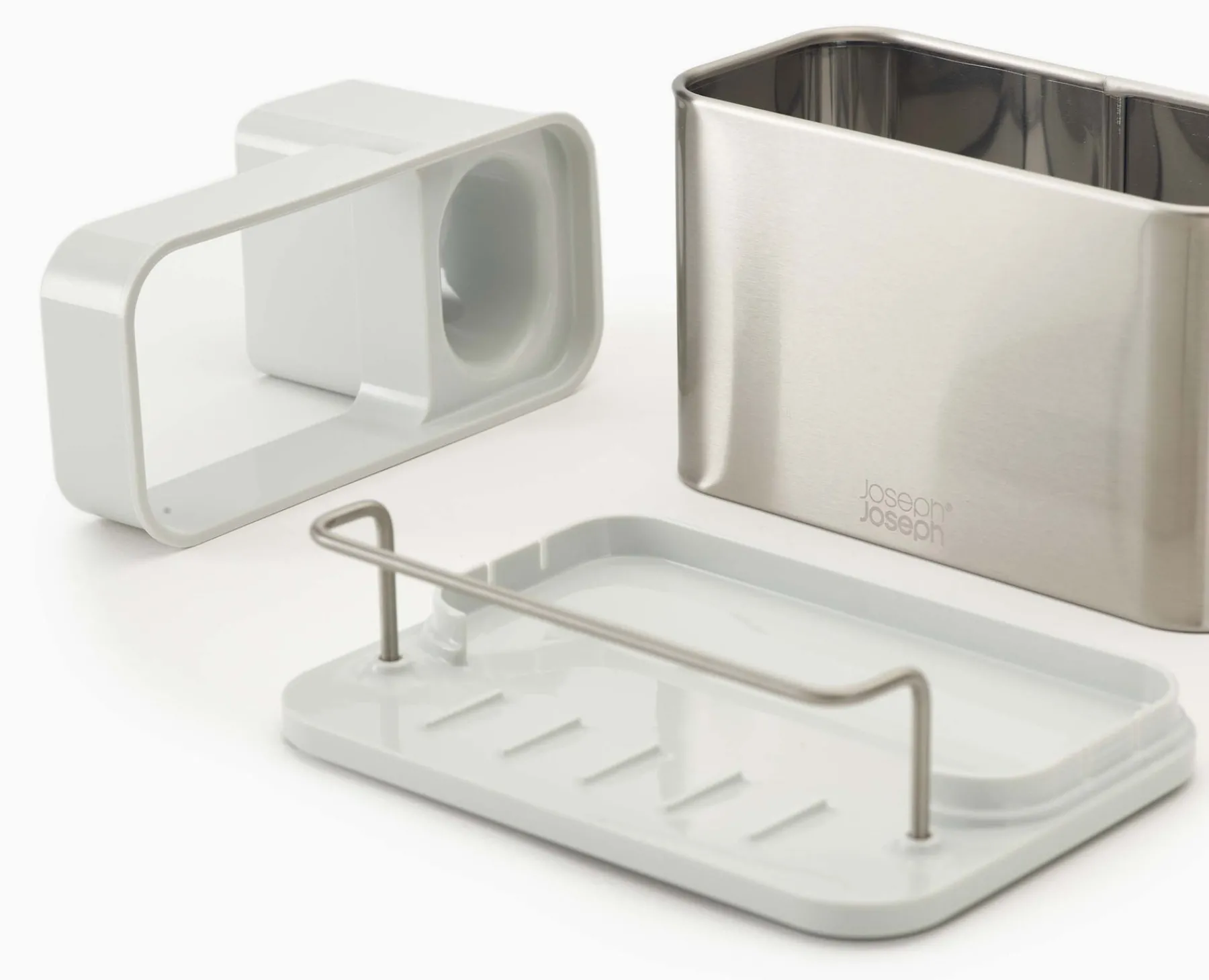 Sink Caddies & Accessories-Joseph Joseph Surface™ Stainless-steel Sink Caddy Stone