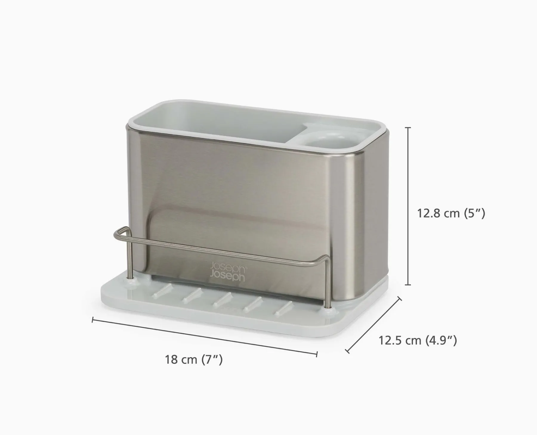 Sink Caddies & Accessories-Joseph Joseph Surface™ Stainless-steel Sink Caddy Stone