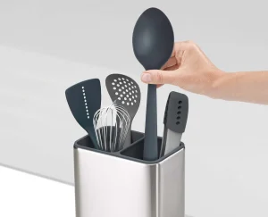 Kitchen Countertop Organizers-Joseph Joseph Surface™ Utensil Pot Stainless-steel