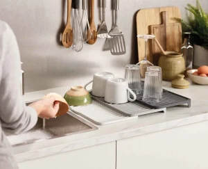 Dish Racks & Drainers-Joseph Joseph Tier™ Expandable Draining Board Gray